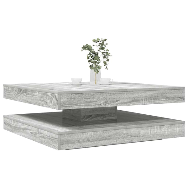 Drehbarer Couchtisch Grau Sonoma 90x90 cm