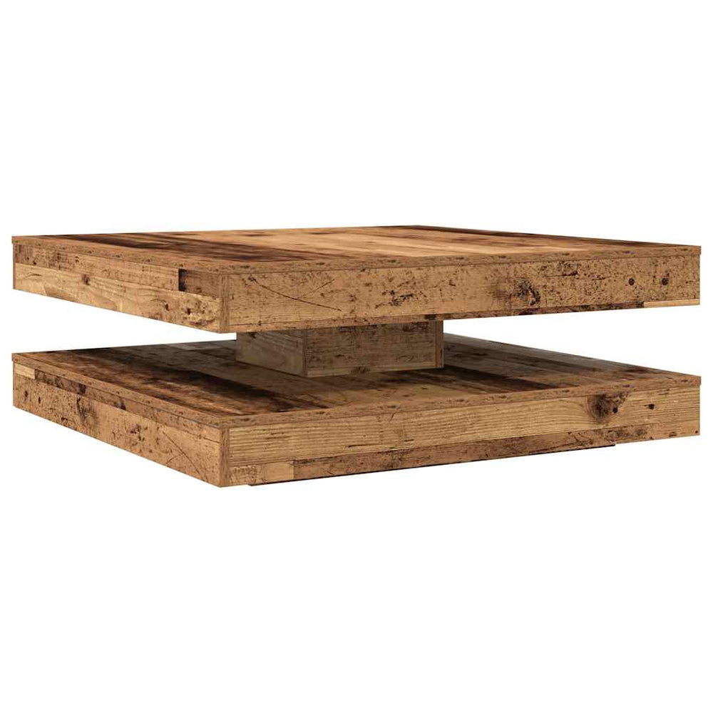 Drehbarer Couchtisch Altholz-Optik 90x90 cm