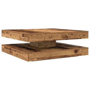 Drehbarer Couchtisch Altholz-Optik 90x90 cm