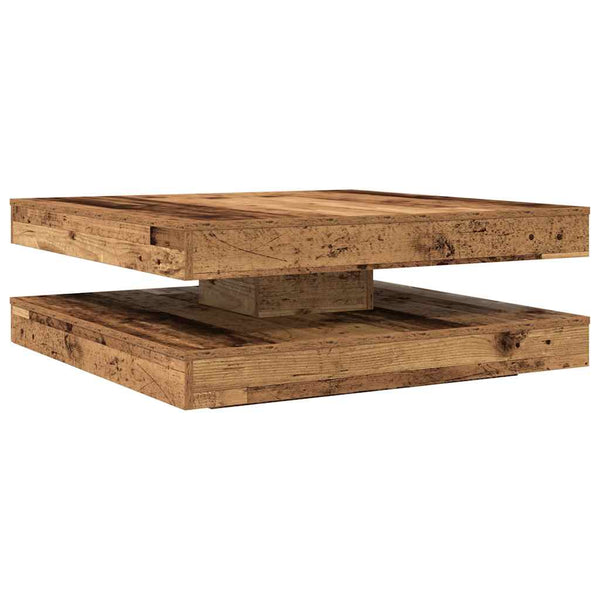 Drehbarer Couchtisch Altholz-Optik 90x90 cm