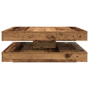 Drehbarer Couchtisch Altholz-Optik 90x90 cm