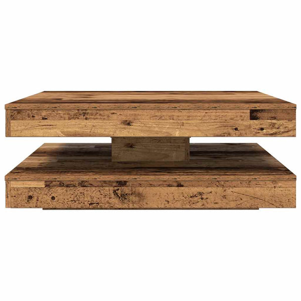 Drehbarer Couchtisch Altholz-Optik 90x90 cm