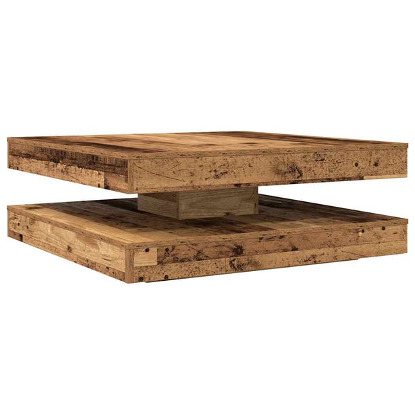 Drehbarer Couchtisch Altholz-Optik 90x90 cm