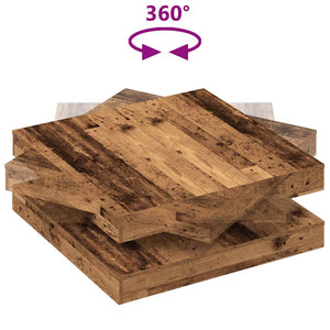 Drehbarer Couchtisch Altholz-Optik 90x90 cm