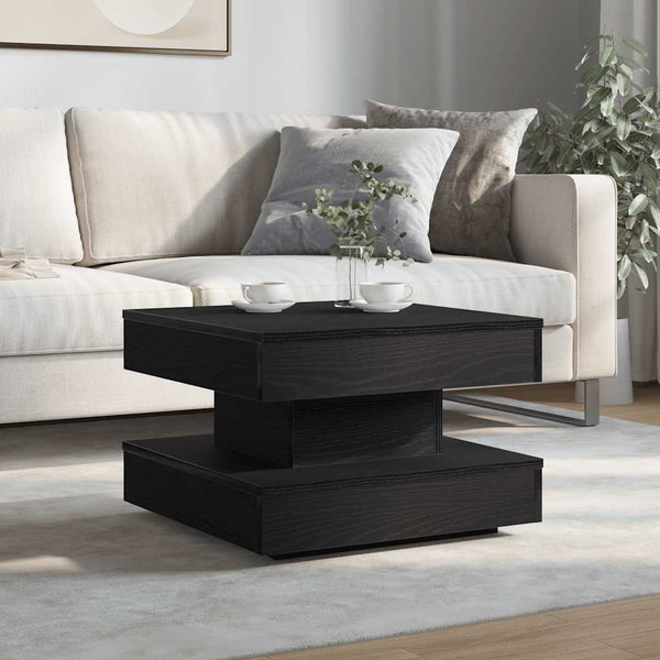 Drehbarer Couchtisch Schwarz 50x50 cm