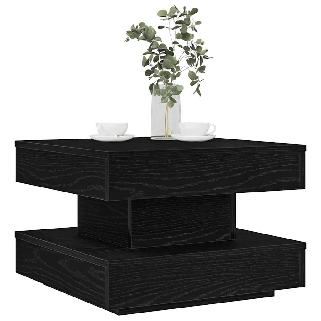 Drehbarer Couchtisch Schwarz 50x50 cm