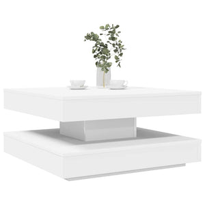 Drehbarer Couchtisch Weiß 70x70 cm