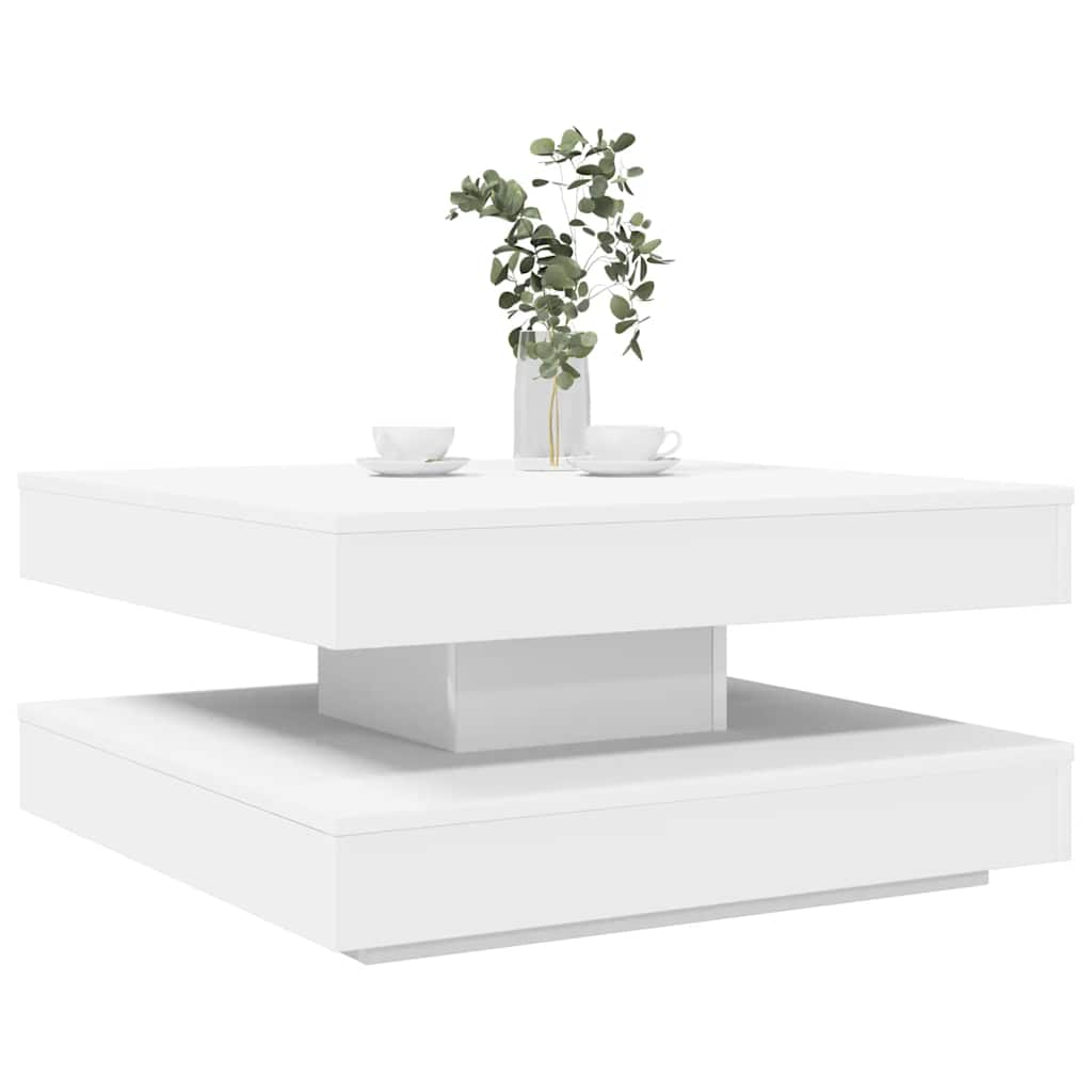 Drehbarer Couchtisch Weiß 70x70 cm
