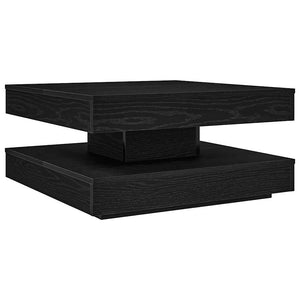 Drehbarer Couchtisch Schwarz 70x70 cm