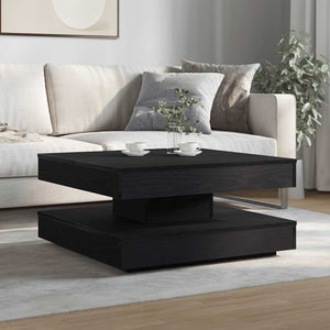 Drehbarer Couchtisch Schwarz 70x70 cm