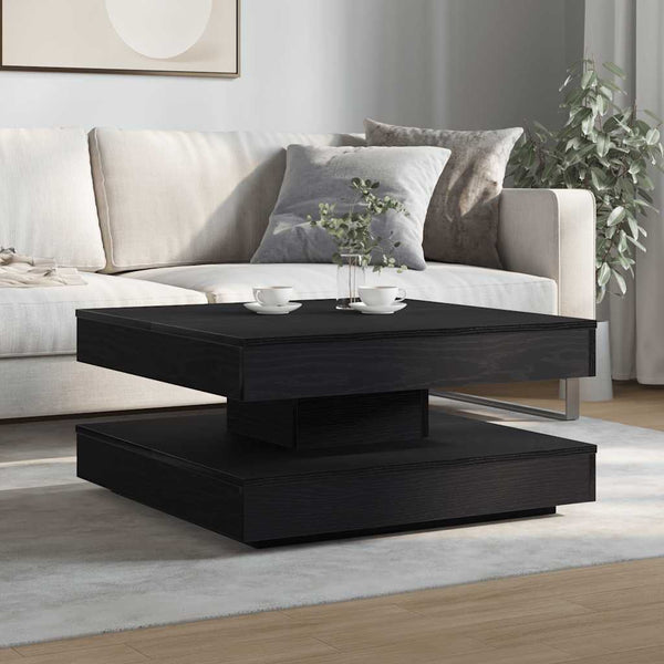 Drehbarer Couchtisch Schwarz 70x70 cm