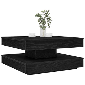 Drehbarer Couchtisch Schwarz 70x70 cm