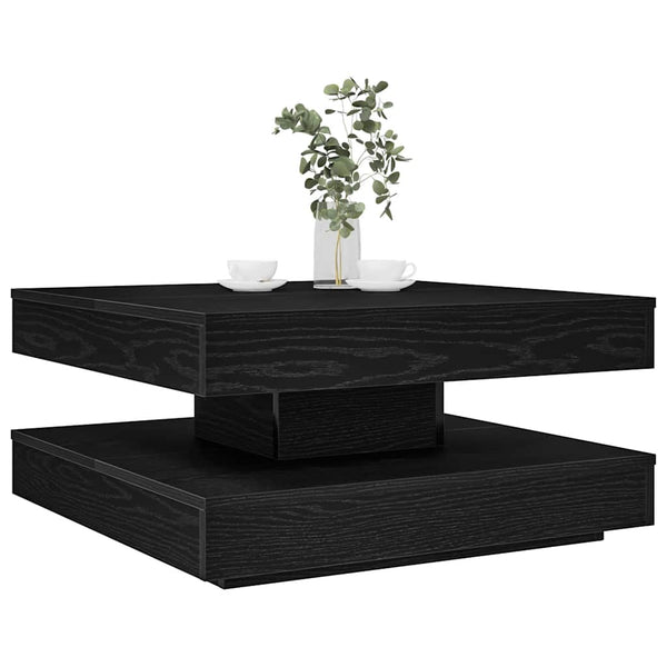 Drehbarer Couchtisch Schwarz 70x70 cm