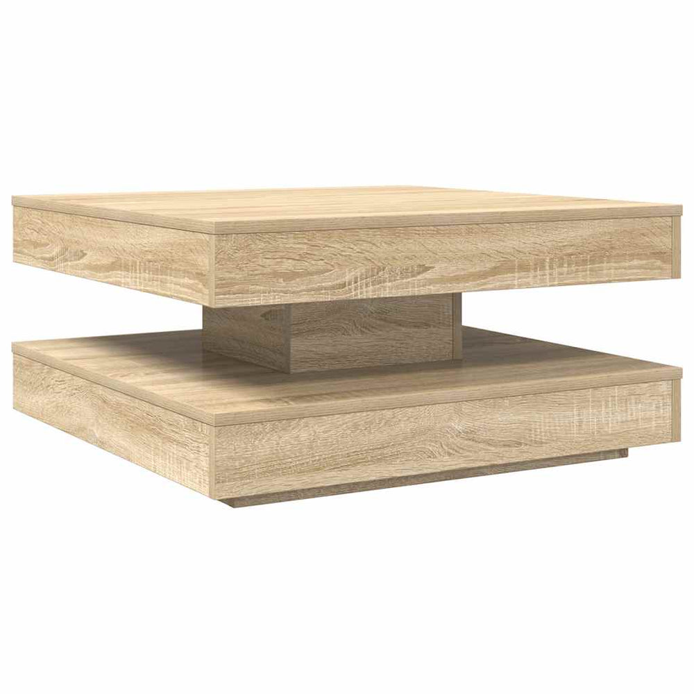 vidaXL Coffee Table 360-Degree Swivel Sonoma Oak 70x70x34.5 cm