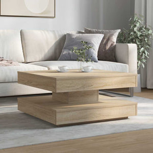 Drehbarer Couchtisch Sonoma-Eiche 70x70 cm