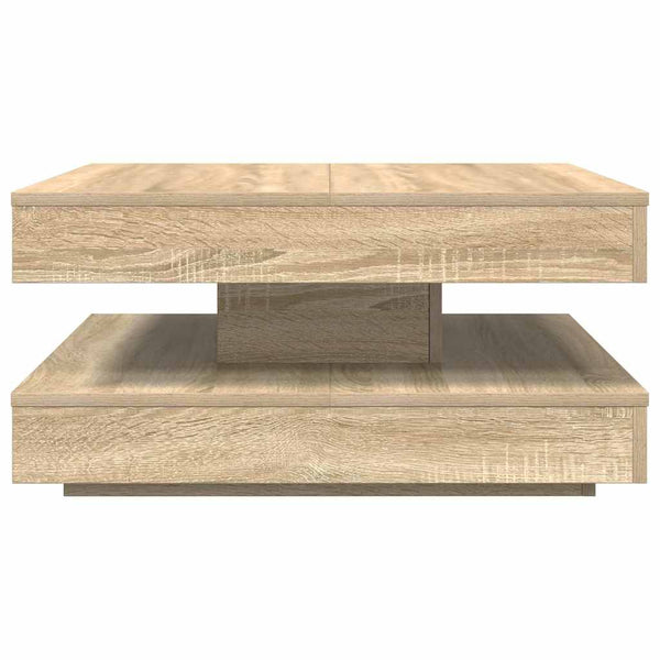 Drehbarer Couchtisch Sonoma-Eiche 70x70 cm