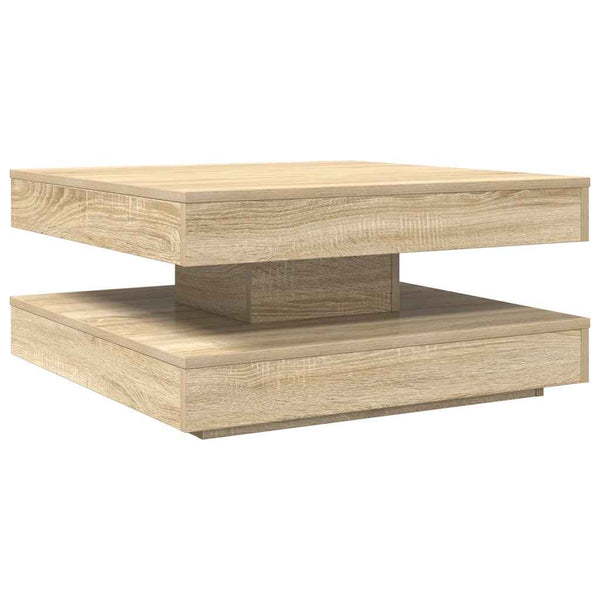 Drehbarer Couchtisch Sonoma-Eiche 70x70 cm