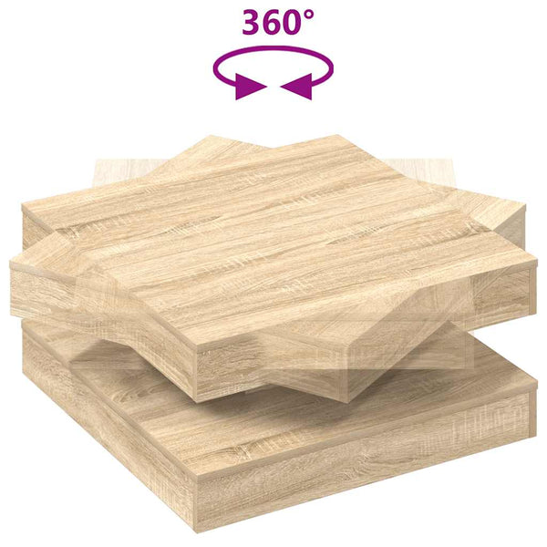Drehbarer Couchtisch Sonoma-Eiche 70x70 cm
