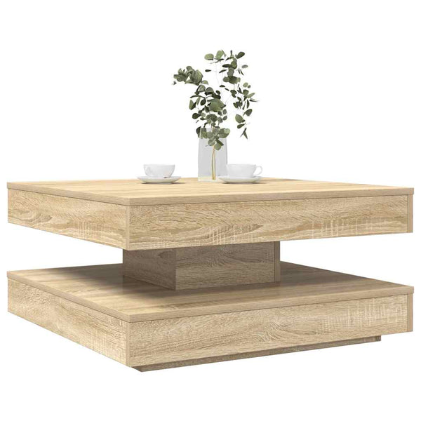 Drehbarer Couchtisch Sonoma-Eiche 70x70 cm