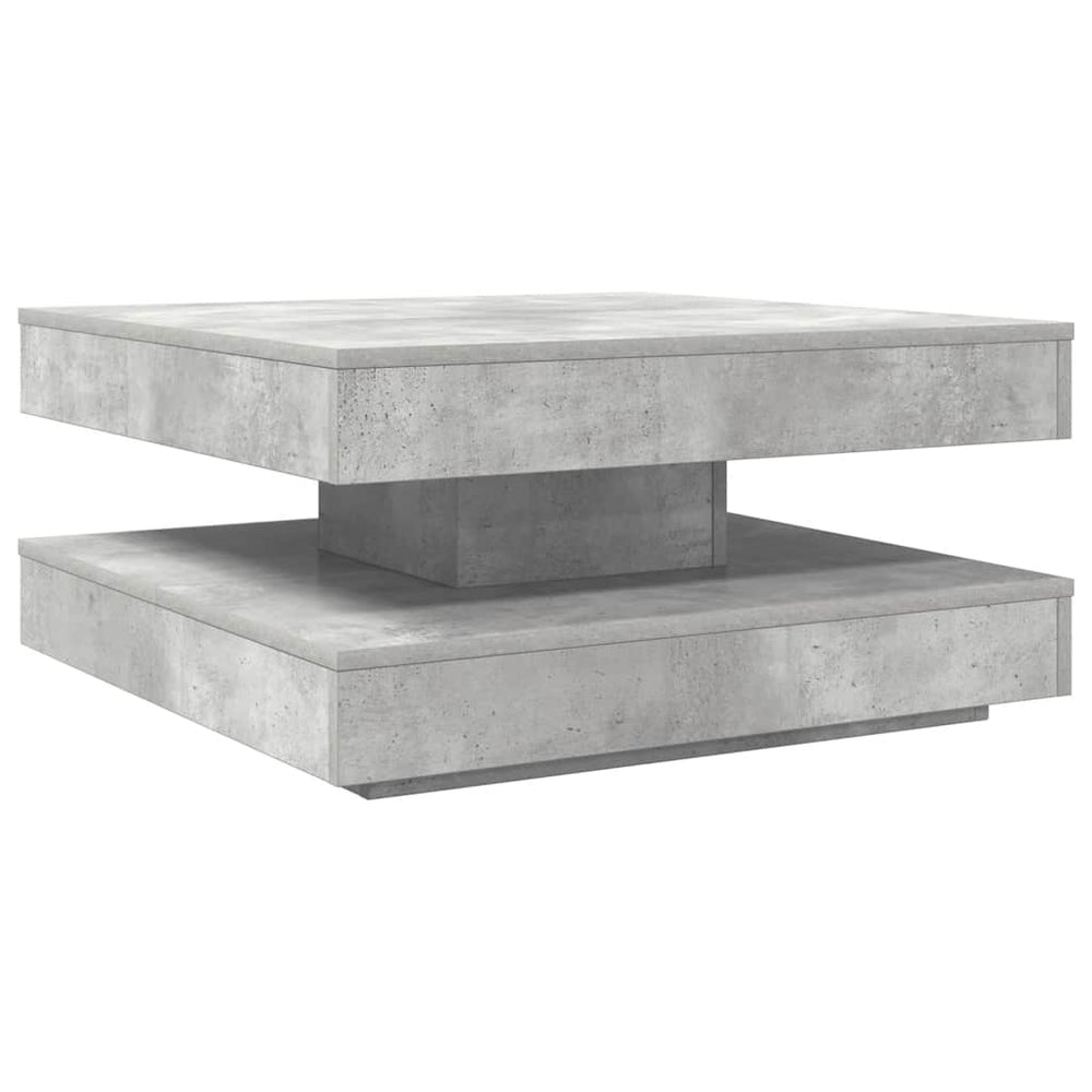 vidaXL Coffee Table 360-Degree Rotatable Concrete Gray 70x70x34.5 cm