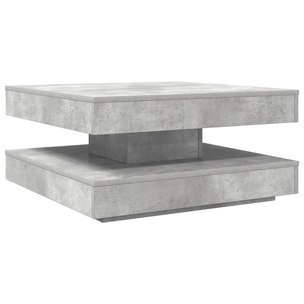 vidaXL Table basse pivotante à 360 degrés gris béton 70x70x34,5 cm