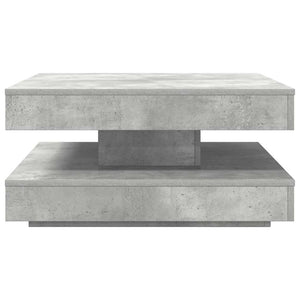 vidaXL Table basse pivotante à 360 degrés gris béton 70x70x34,5 cm