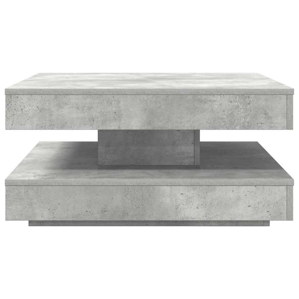 vidaXL Table basse pivotante à 360 degrés gris béton 70x70x34,5 cm