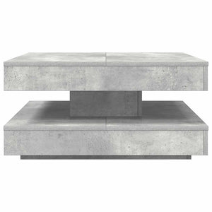 vidaXL Table basse pivotante à 360 degrés gris béton 70x70x34,5 cm