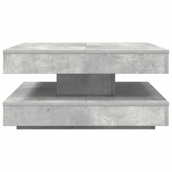 vidaXL Table basse pivotante à 360 degrés gris béton 70x70x34,5 cm
