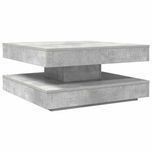 vidaXL Table basse pivotante à 360 degrés gris béton 70x70x34,5 cm