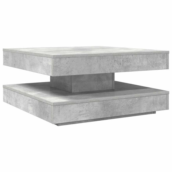 vidaXL Table basse pivotante à 360 degrés gris béton 70x70x34,5 cm