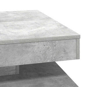 vidaXL Table basse pivotante à 360 degrés gris béton 70x70x34,5 cm
