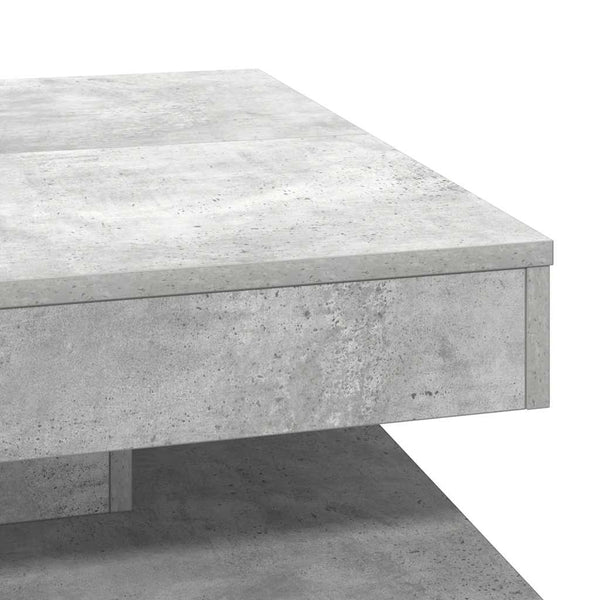 vidaXL Table basse pivotante à 360 degrés gris béton 70x70x34,5 cm