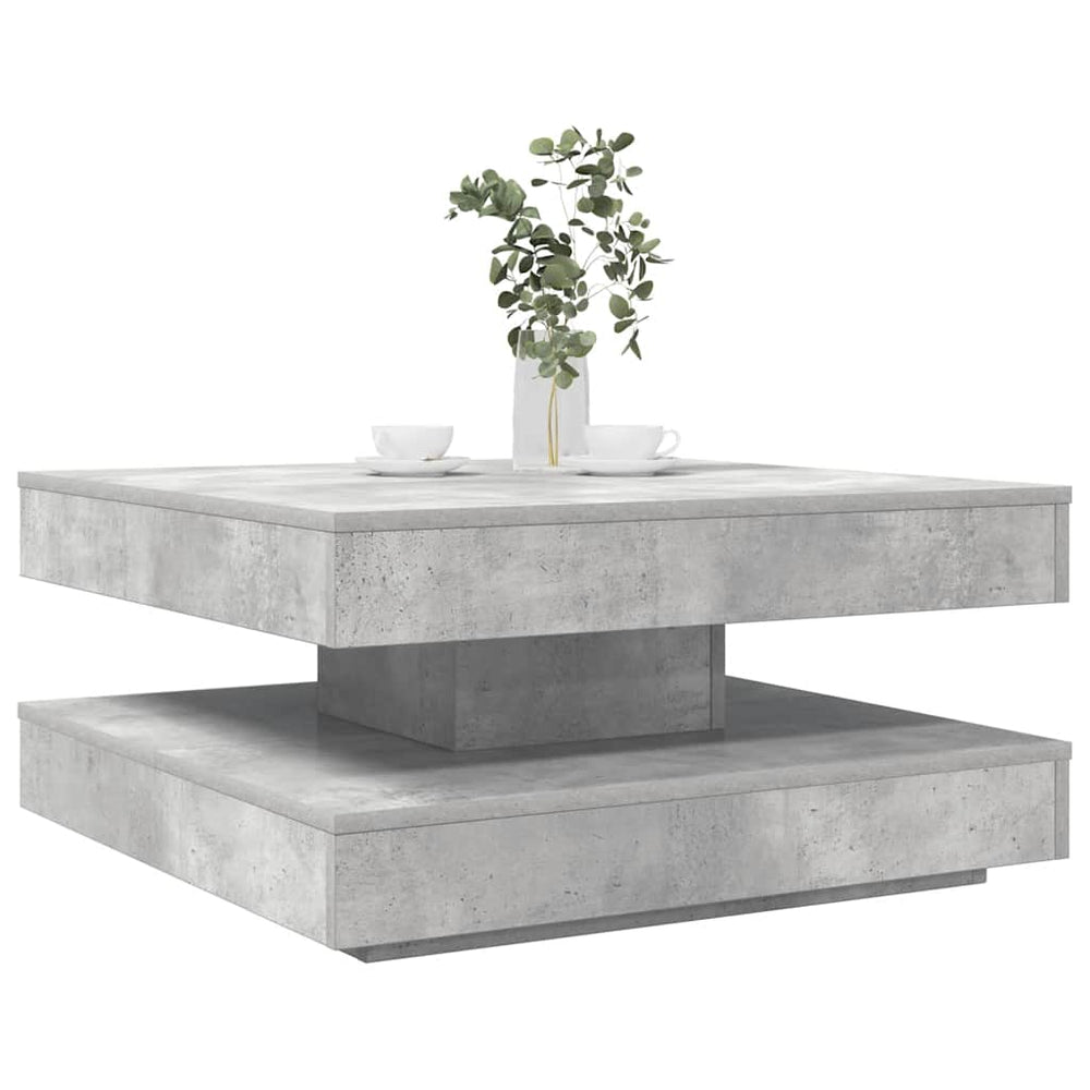 vidaXL Coffee Table 360-Degree Rotatable Concrete Gray 70x70x34.5 cm