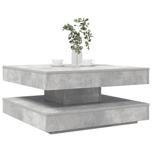 vidaXL Table basse pivotante à 360 degrés gris béton 70x70x34,5 cm