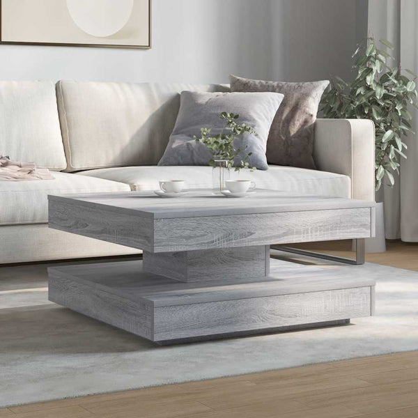 Drehbarer Couchtisch Grau Sonoma 70x70 cm