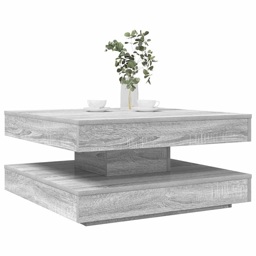 Drehbarer Couchtisch Grau Sonoma 70x70 cm