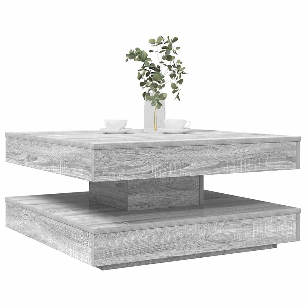 Drehbarer Couchtisch Grau Sonoma 70x70 cm