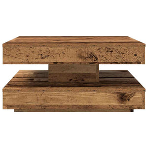 Drehbarer Couchtisch Altholz-Optik 70x70 cm