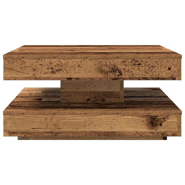Drehbarer Couchtisch Altholz-Optik 70x70 cm
