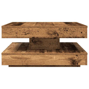 Drehbarer Couchtisch Altholz-Optik 70x70 cm