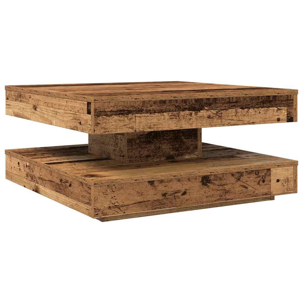 Drehbarer Couchtisch Altholz-Optik 70x70 cm
