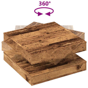 Drehbarer Couchtisch Altholz-Optik 70x70 cm