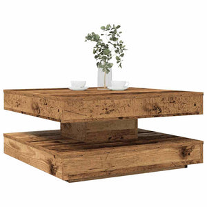 Drehbarer Couchtisch Altholz-Optik 70x70 cm