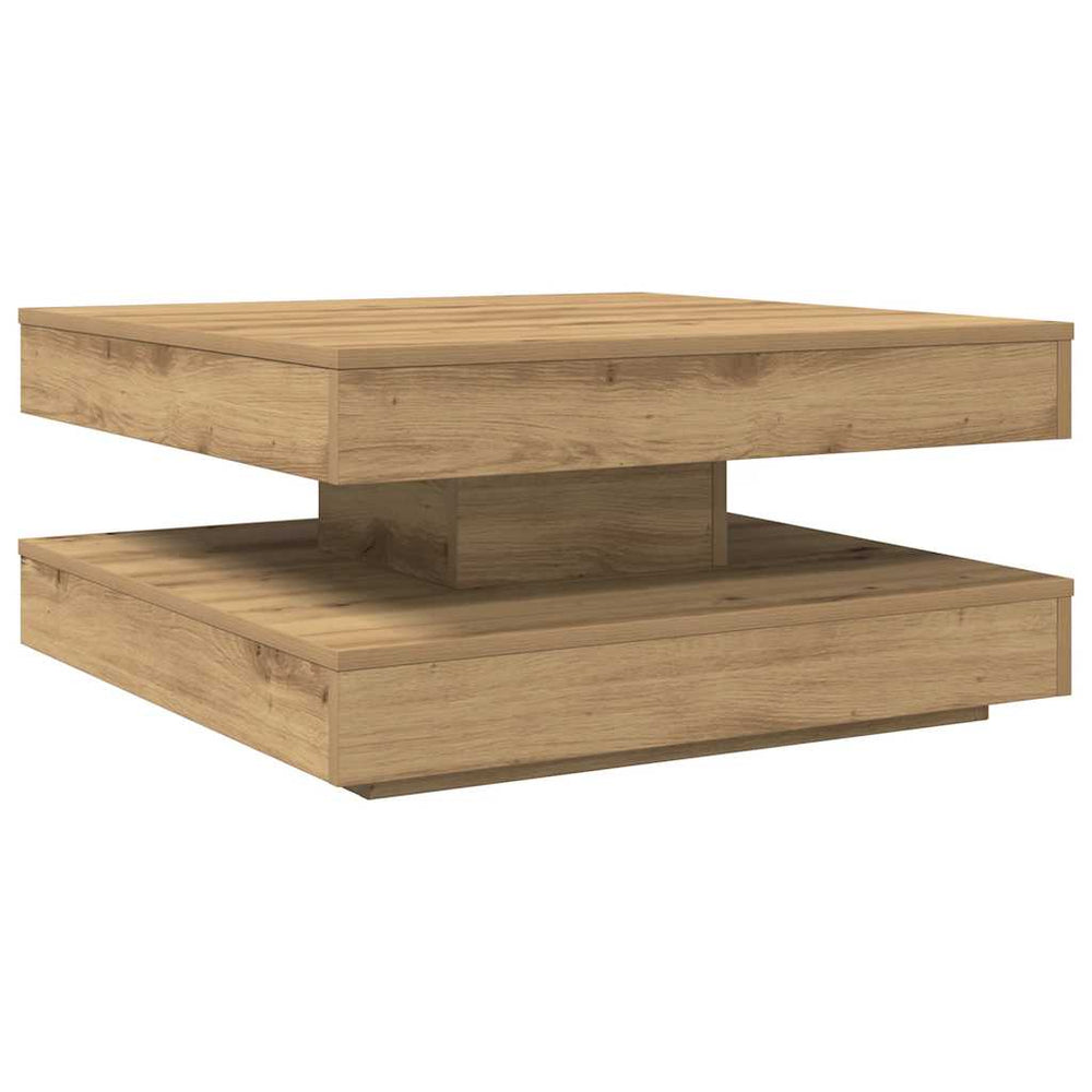 vidaXL Coffee Table 360-Degree Swivel Artisan Oak 70x70x34.5 cm