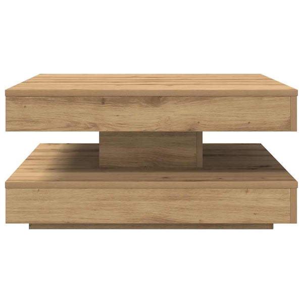 Table basse vidaXL pivotante à 360 degrés Chêne artisan 70x70x34,5 cm