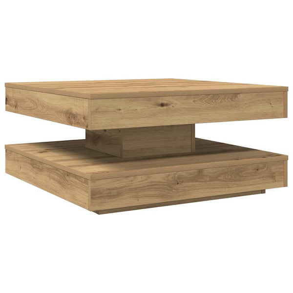 Table basse vidaXL pivotante à 360 degrés Chêne artisan 70x70x34,5 cm