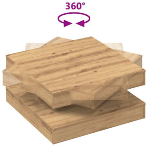 Table basse vidaXL pivotante à 360 degrés Chêne artisan 70x70x34,5 cm