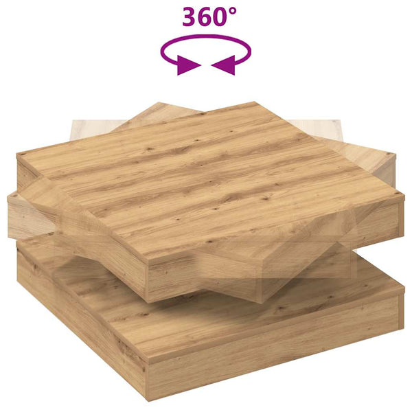 Table basse vidaXL pivotante à 360 degrés Chêne artisan 70x70x34,5 cm