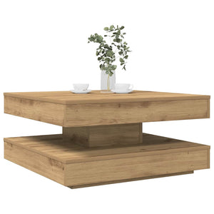 Table basse vidaXL pivotante à 360 degrés Chêne artisan 70x70x34,5 cm